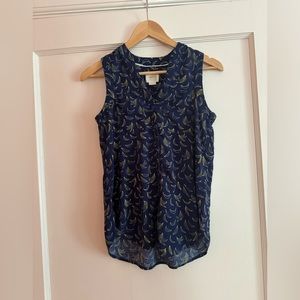 Anthropologie Maeve Button Down Banana Tank